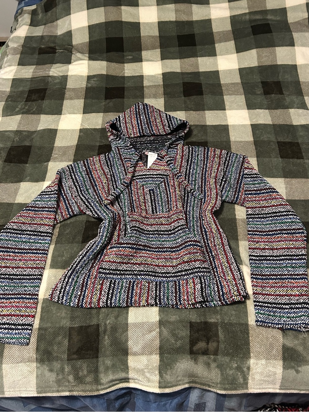 Multicolor Striped Hooded Child size Sweater